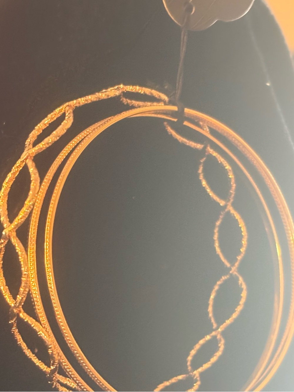 Gold-Tone Multi-Texture Hoop bracelet Set - Women Jewelry